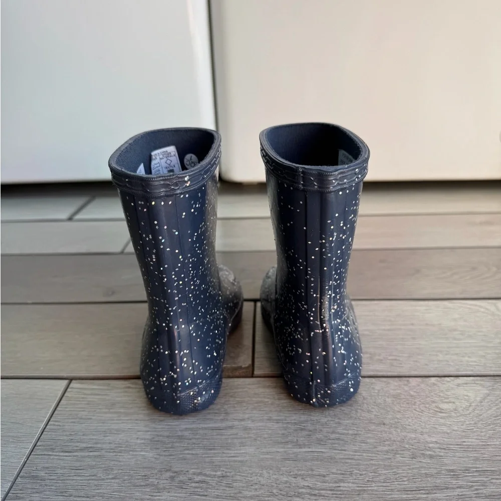Hunter Kids Navy Blue Speckled Rain Boots
